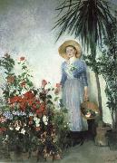 Olga Boznanska In the Hothouse oil painting on canvas
